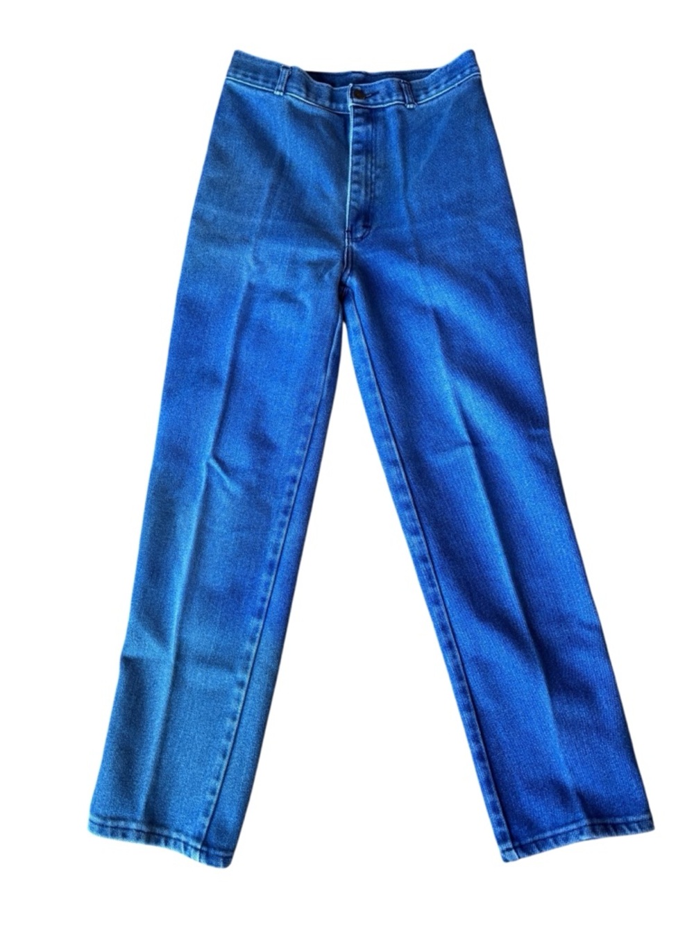 Vintage High Waist Denim Jeans Straight Leg Minimal Blue Pants Retro 80’s